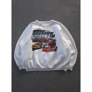 Vintage 80s Hendrick Motorsports NASCAR White Crewneck Sweatshirt Boxy L